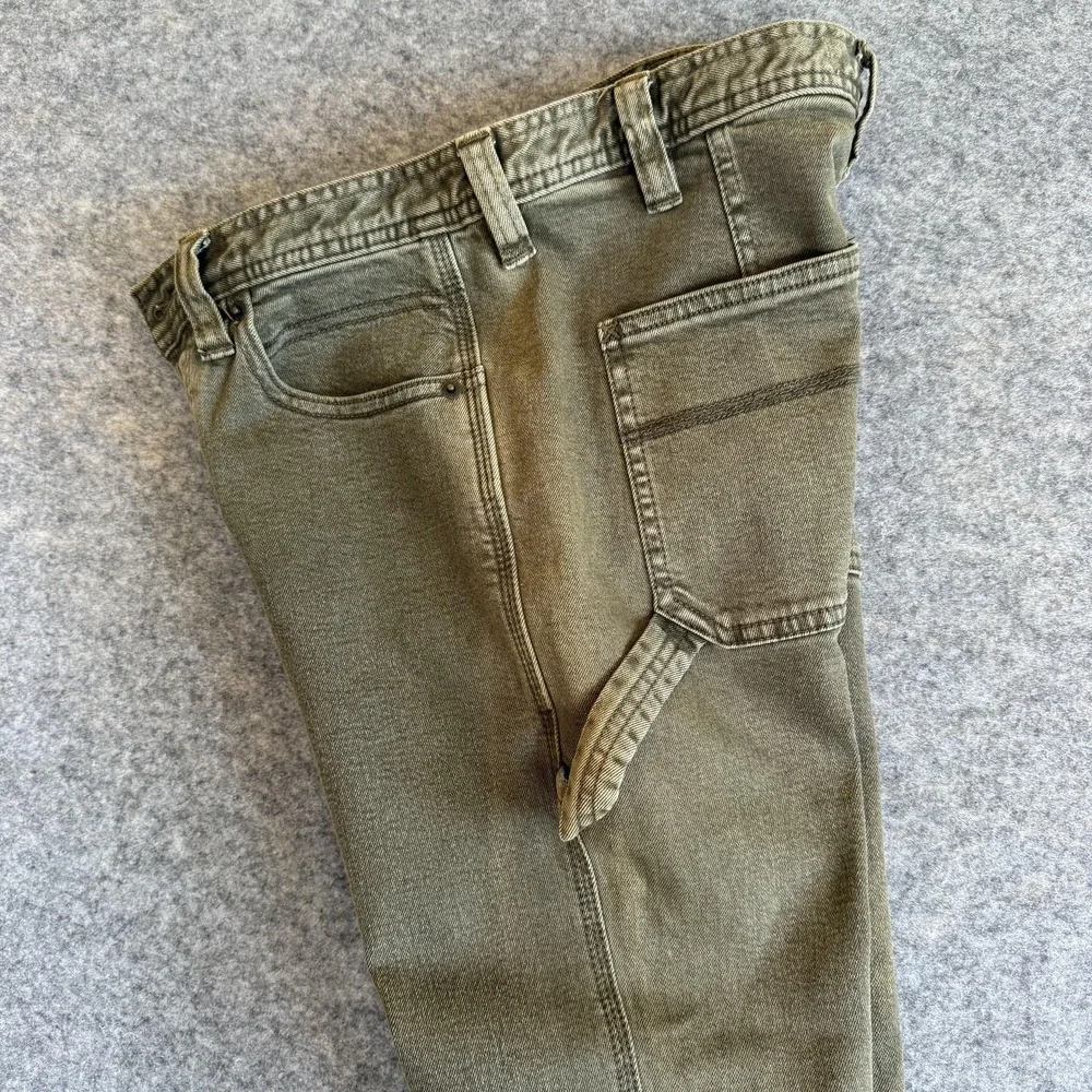 We The Free‎ Jeans Womens 26 Olive Green High Rise Carpenter Skinny Button Fly